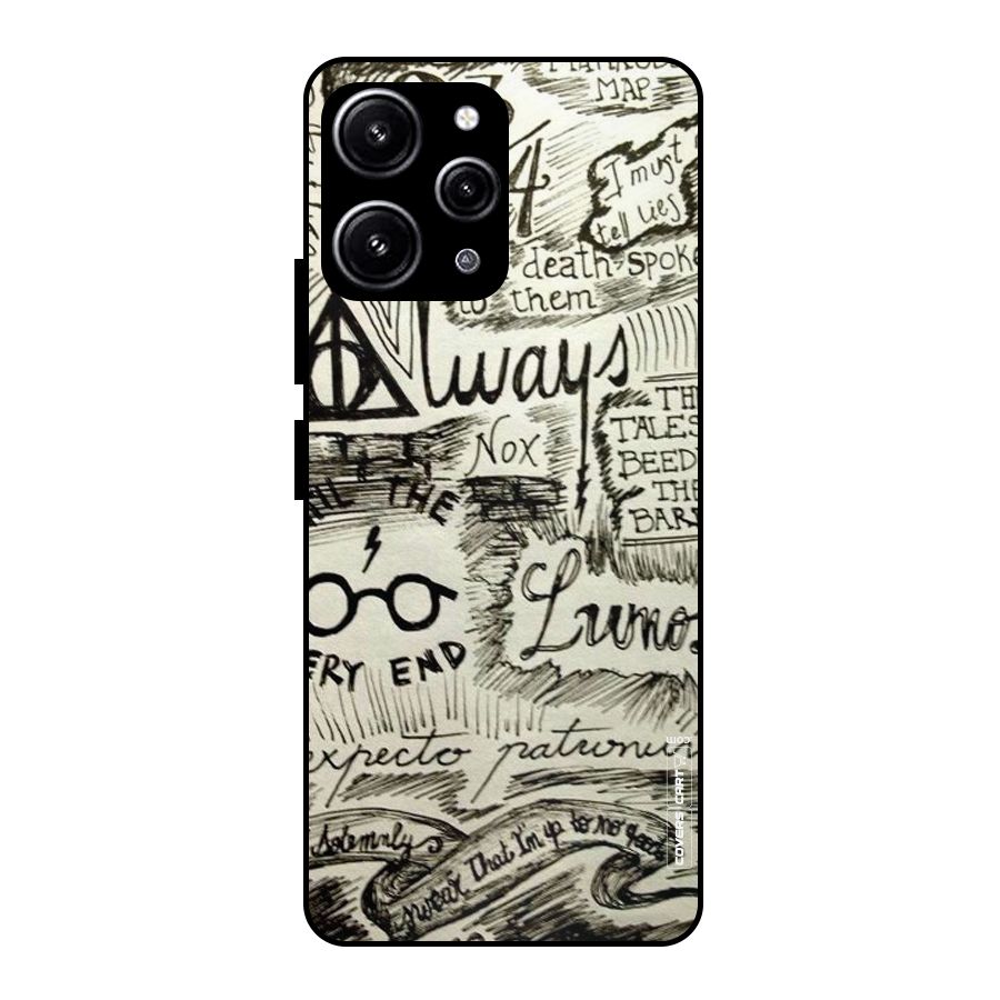 Doodle Art Glass Back Case for Redmi 12 4G