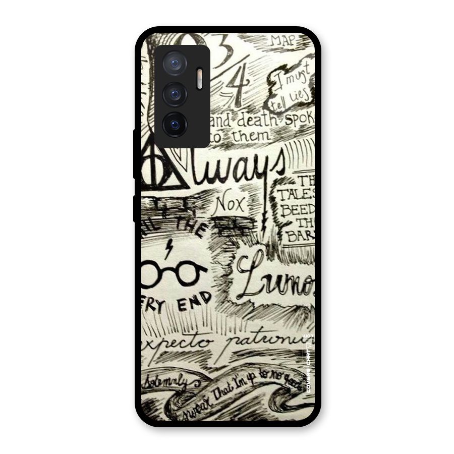 Doodle Art Glass Back Case for Vivo V23e