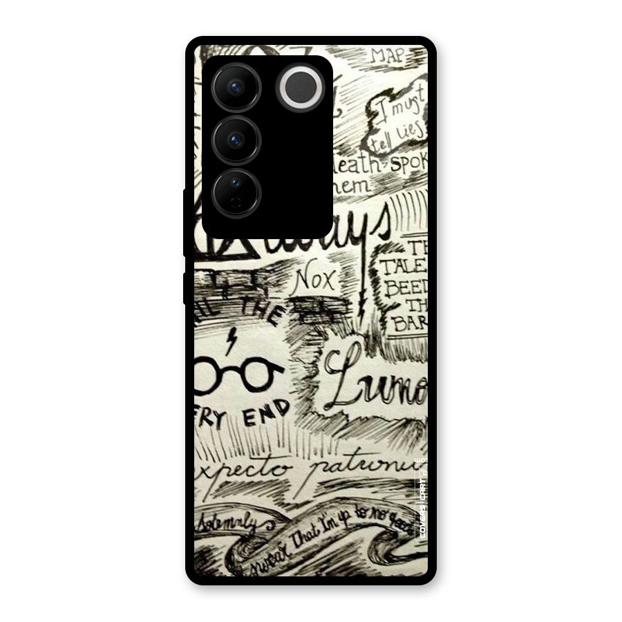 Doodle Art Glass Back Case for Vivo V27