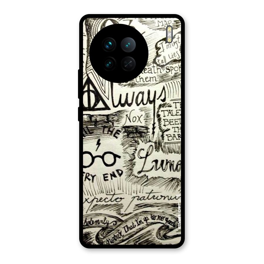 Doodle Art Glass Back Case for Vivo X90