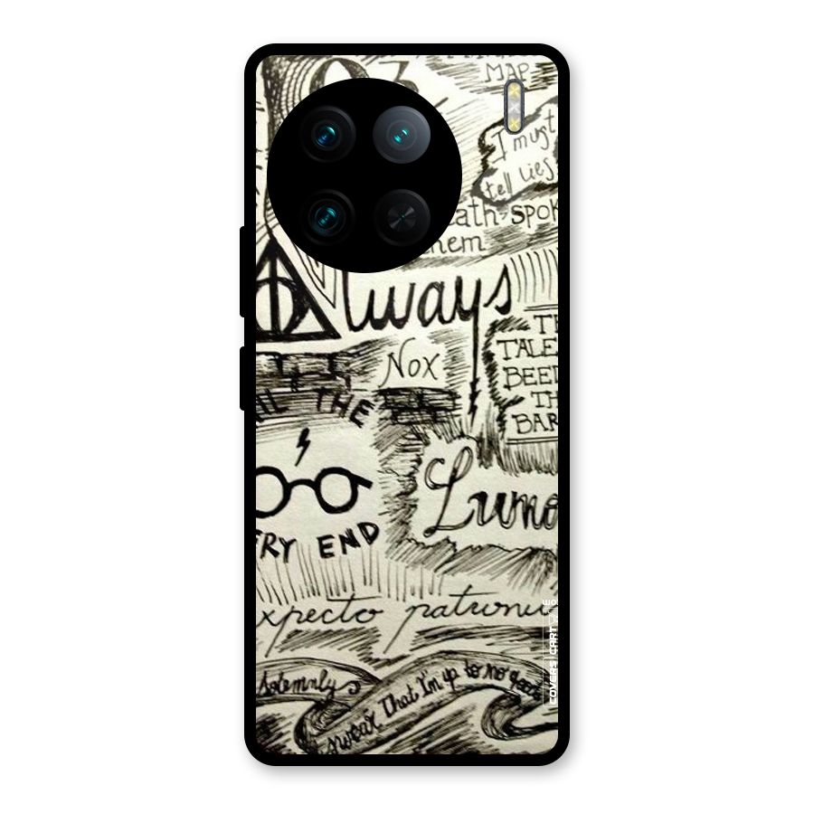 Doodle Art Glass Back Case for Vivo X90 Pro