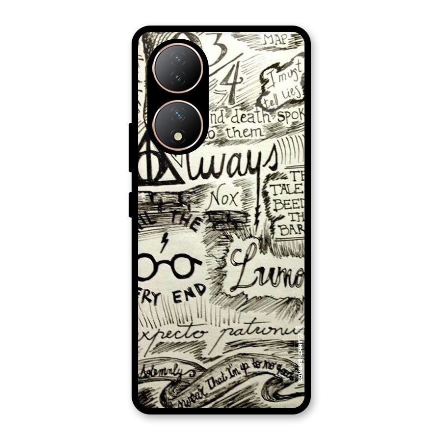 Doodle Art Glass Back Case for Vivo Y100A