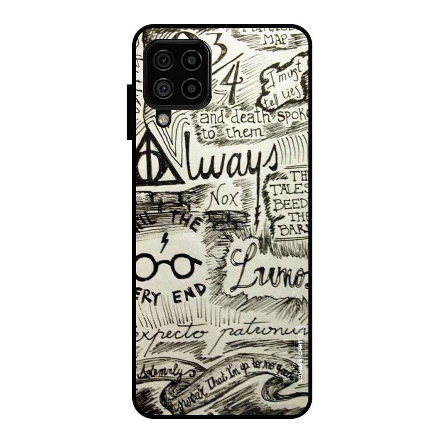 Doodle Art Metal Back Case for Galaxy A22 4G