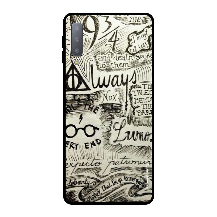 Doodle Art Metal Back Case for Galaxy A7 (2018)