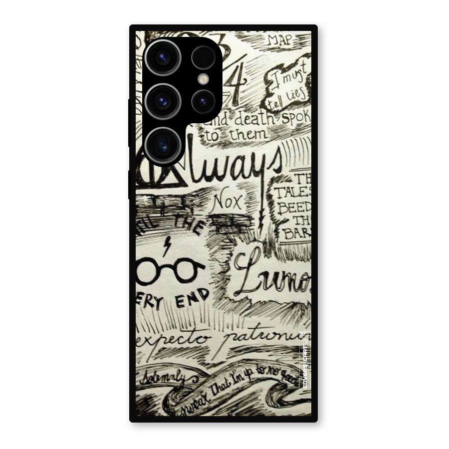 Doodle Art Metal Back Case for Galaxy S23 Ultra