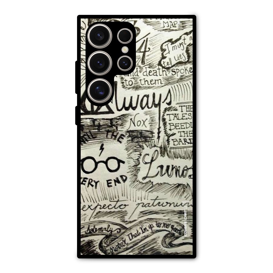 Doodle Art Metal Back Case for Galaxy S24 Ultra
