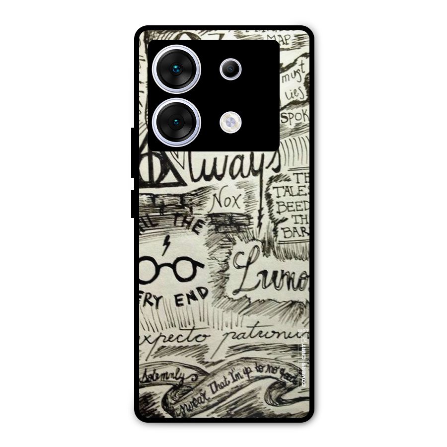 Doodle Art Metal Back Case for Infinix Zero 30 5G