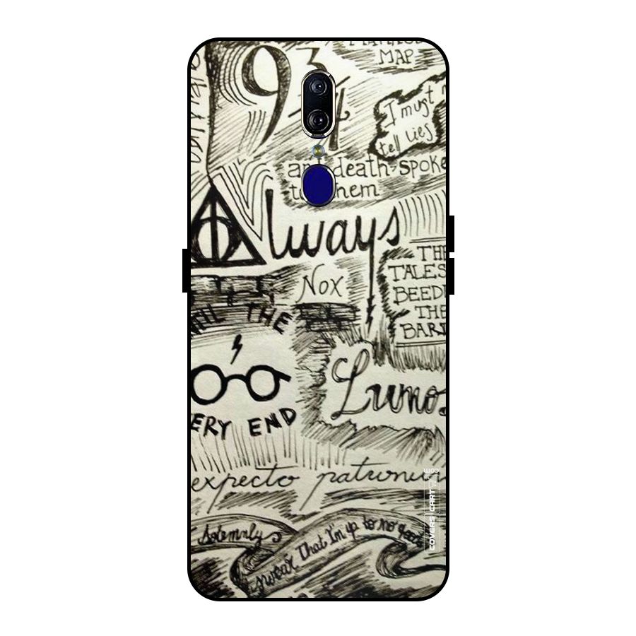Doodle Art Metal Back Case for Oppo F11