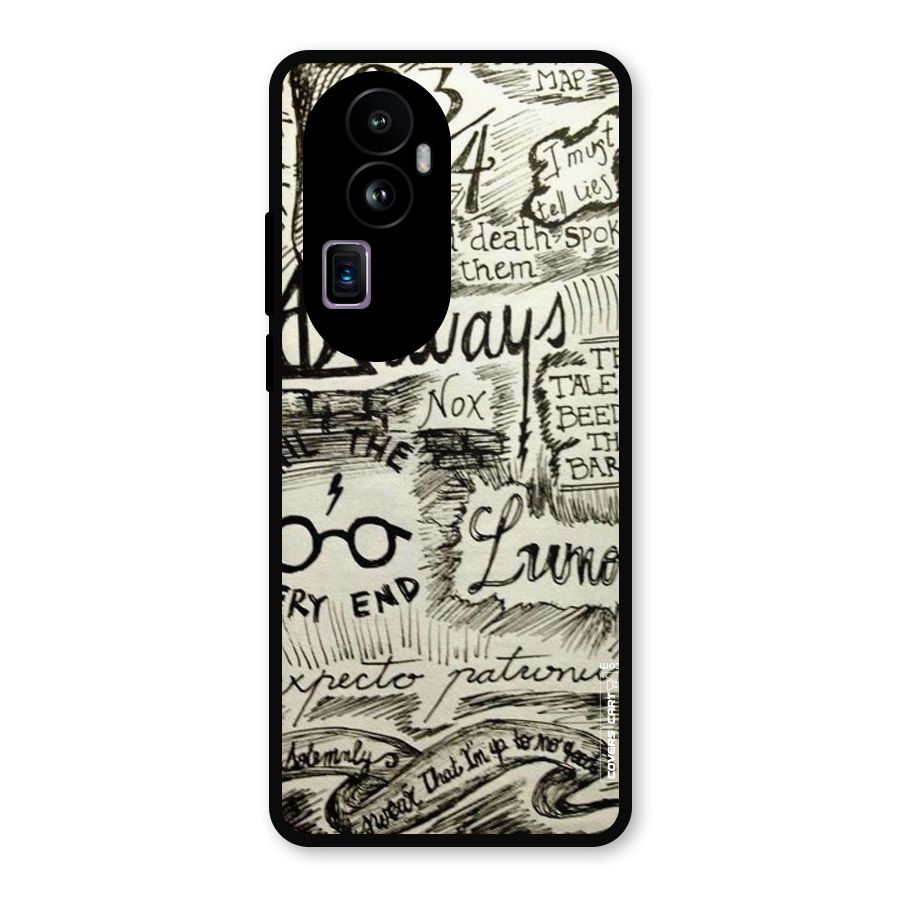 Doodle Art Metal Back Case for Oppo Reno10 Pro Plus