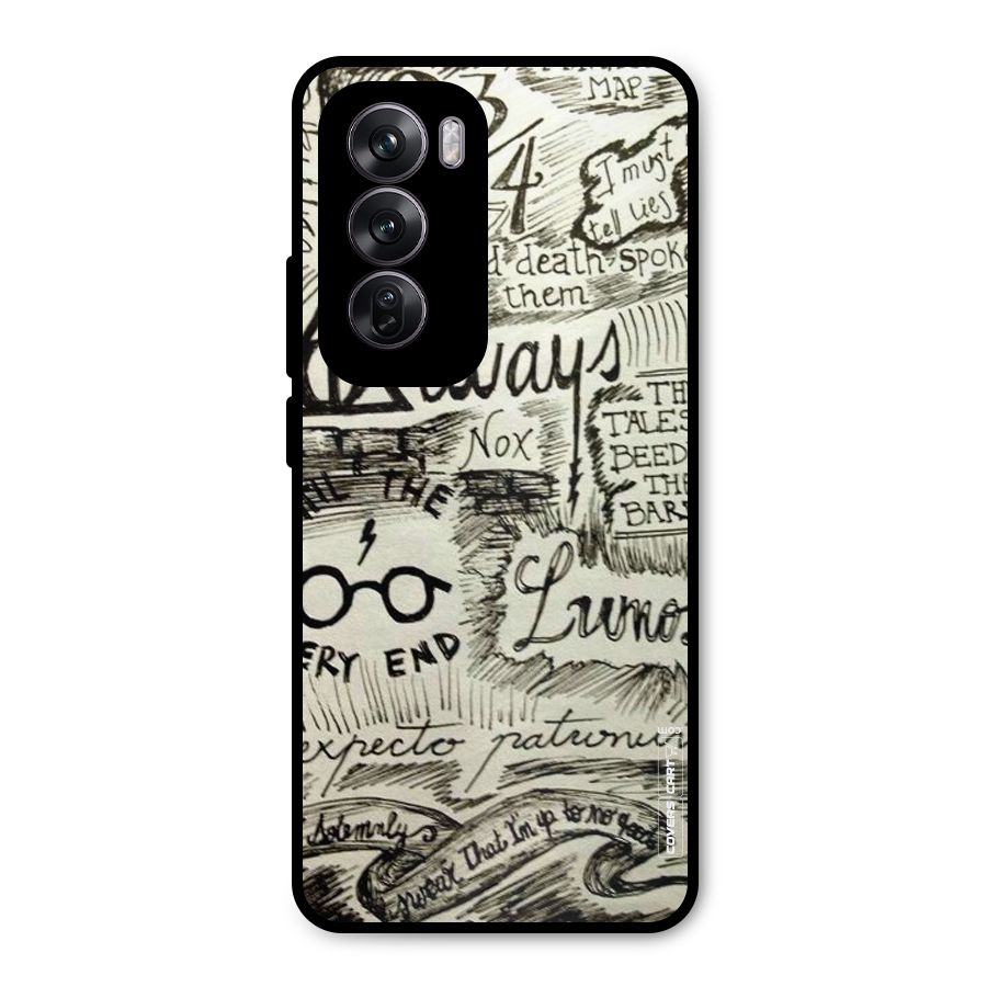 Doodle Art Metal Back Case for Oppo Reno12 Pro