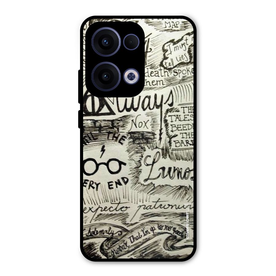 Doodle Art Metal Back Case for Oppo Reno13