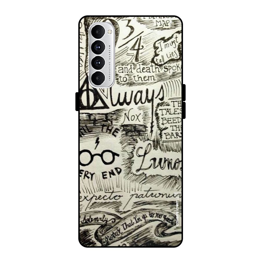 Doodle Art Metal Back Case for Oppo Reno4 Pro