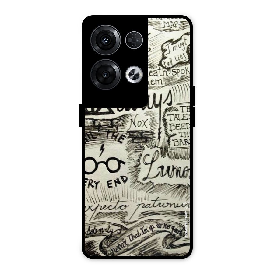 Doodle Art Metal Back Case for Oppo Reno8 Pro 5G