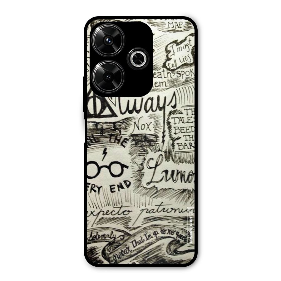 Doodle Art Metal Back Case for Poco M6 Plus