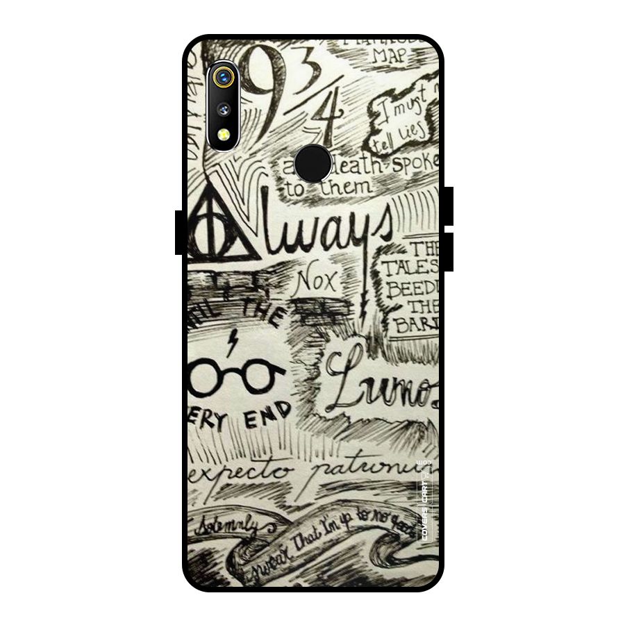 Doodle Art Metal Back Case for Realme 3