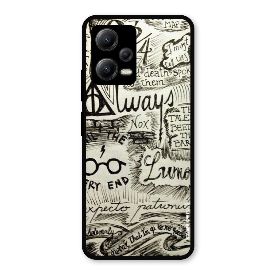 Doodle Art Metal Back Case for Redmi Note 12 5G
