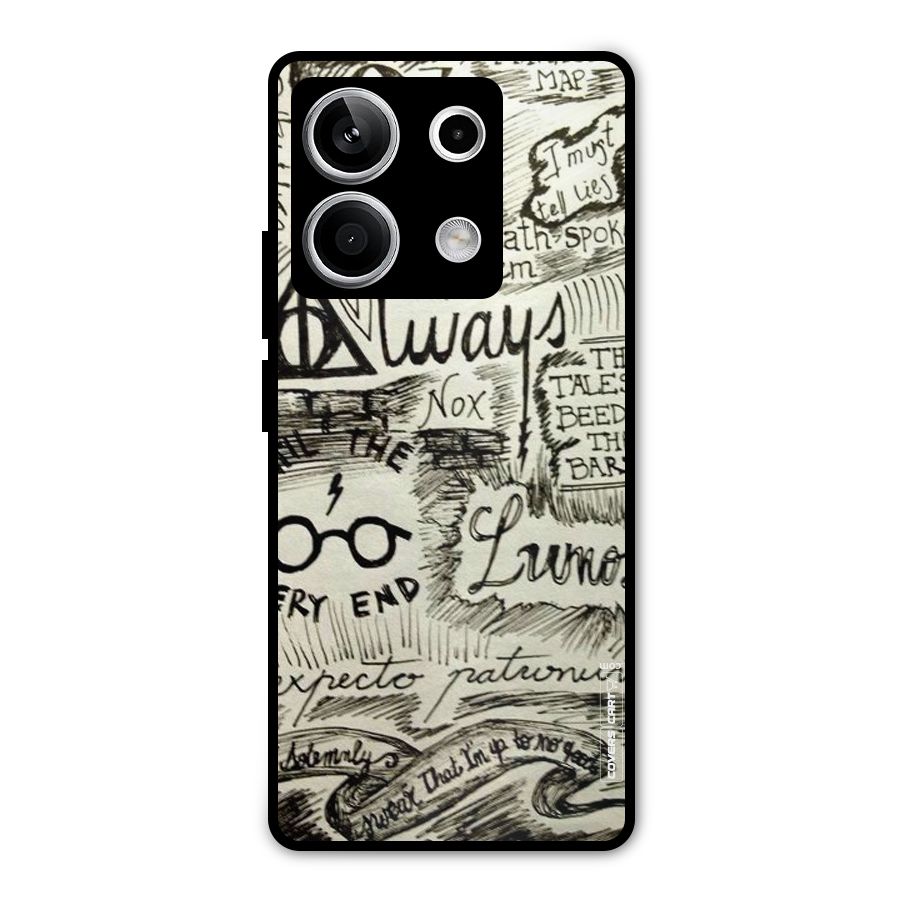 Doodle Art Metal Back Case for Redmi Note 13 5G
