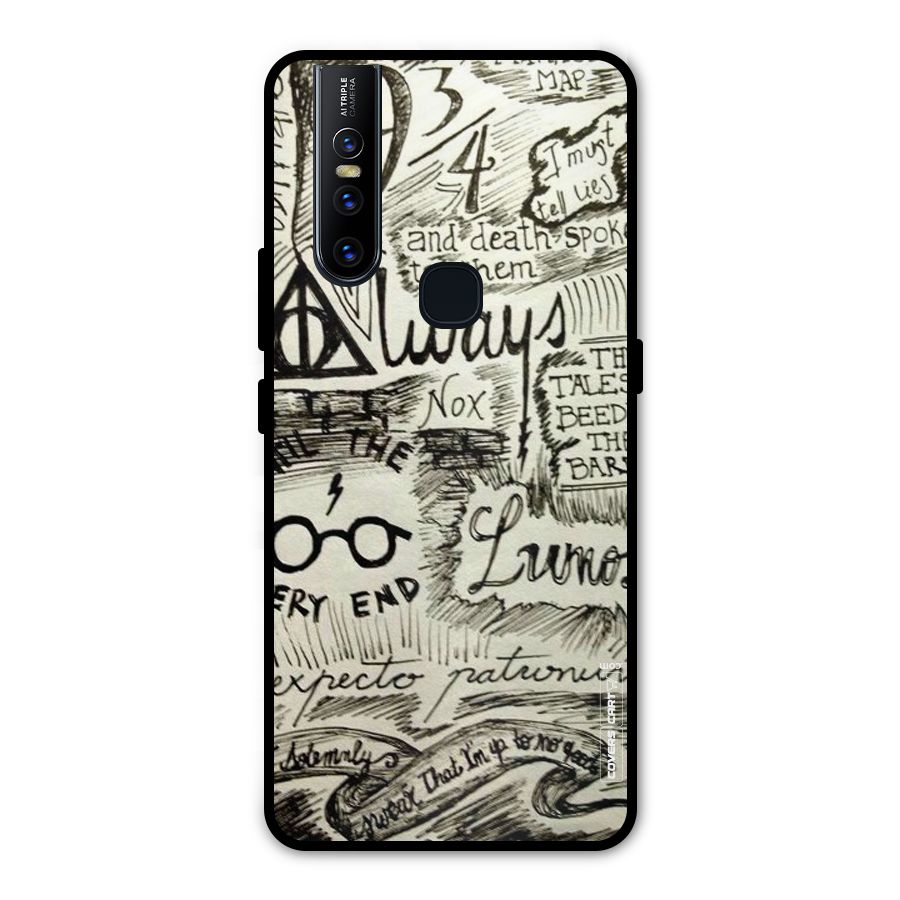 Doodle Art Metal Back Case for Vivo V15