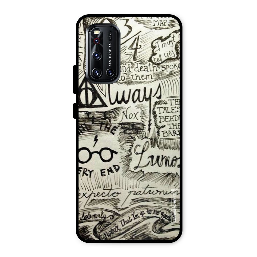 Doodle Art Metal Back Case for Vivo V19
