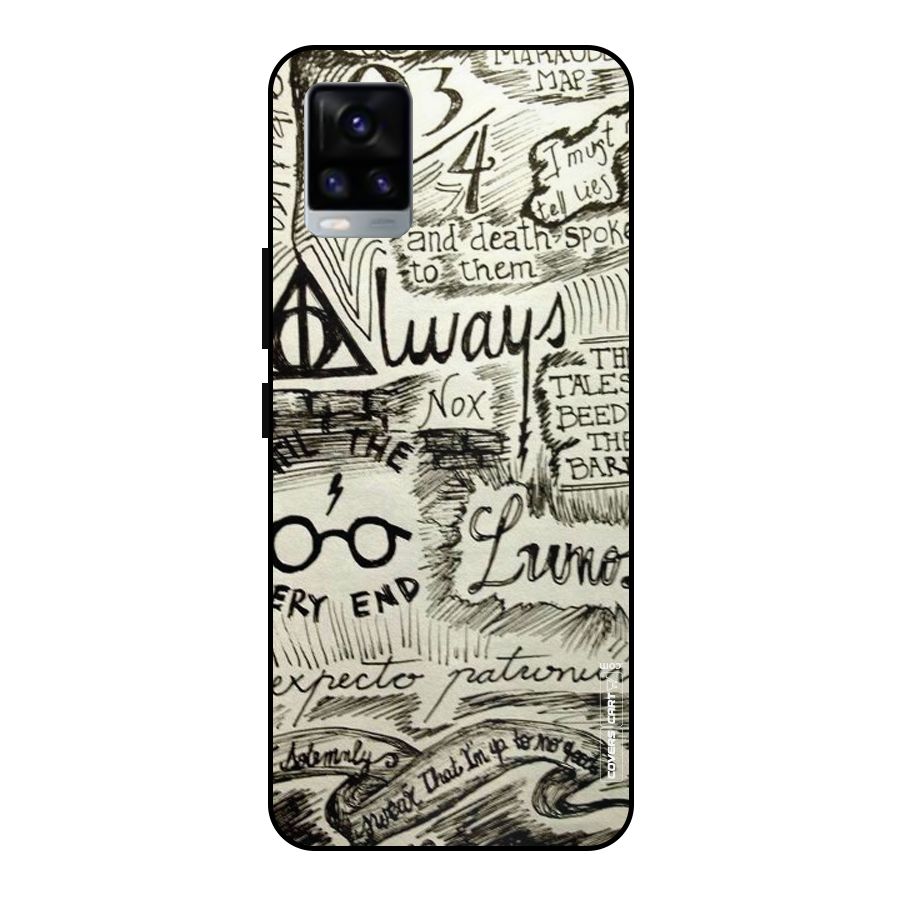 Doodle Art Metal Back Case for Vivo V20 2021