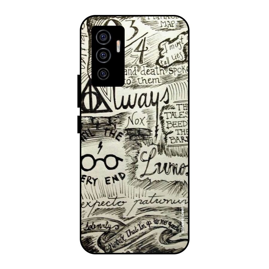 Doodle Art Metal Back Case for Vivo V23e
