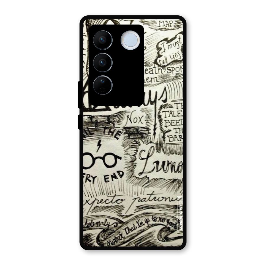 Doodle Art Metal Back Case for Vivo V27