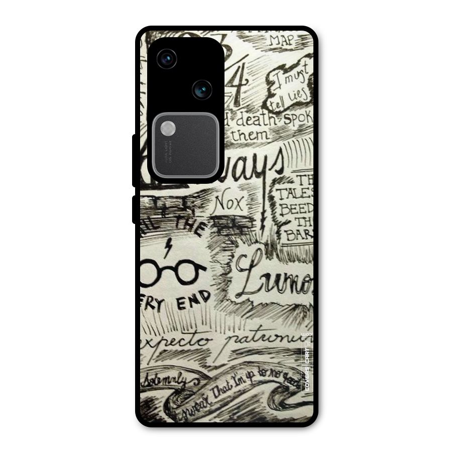 Doodle Art Metal Back Case for Vivo V30 Pro