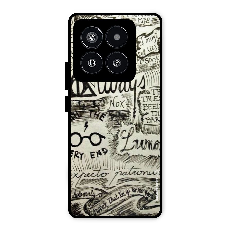 Doodle Art Metal Back Case for Xiaomi 14 Pro