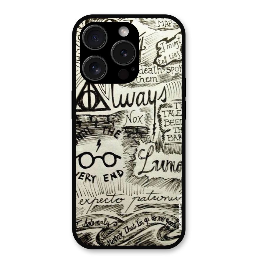 Doodle Art Metal Back Case for iPhone 15 Pro