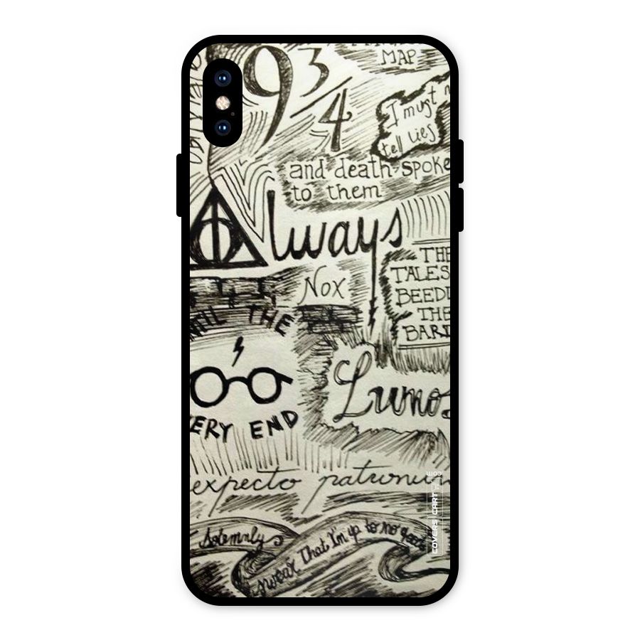 Doodle Art Metal Back Case for iPhone XS Max