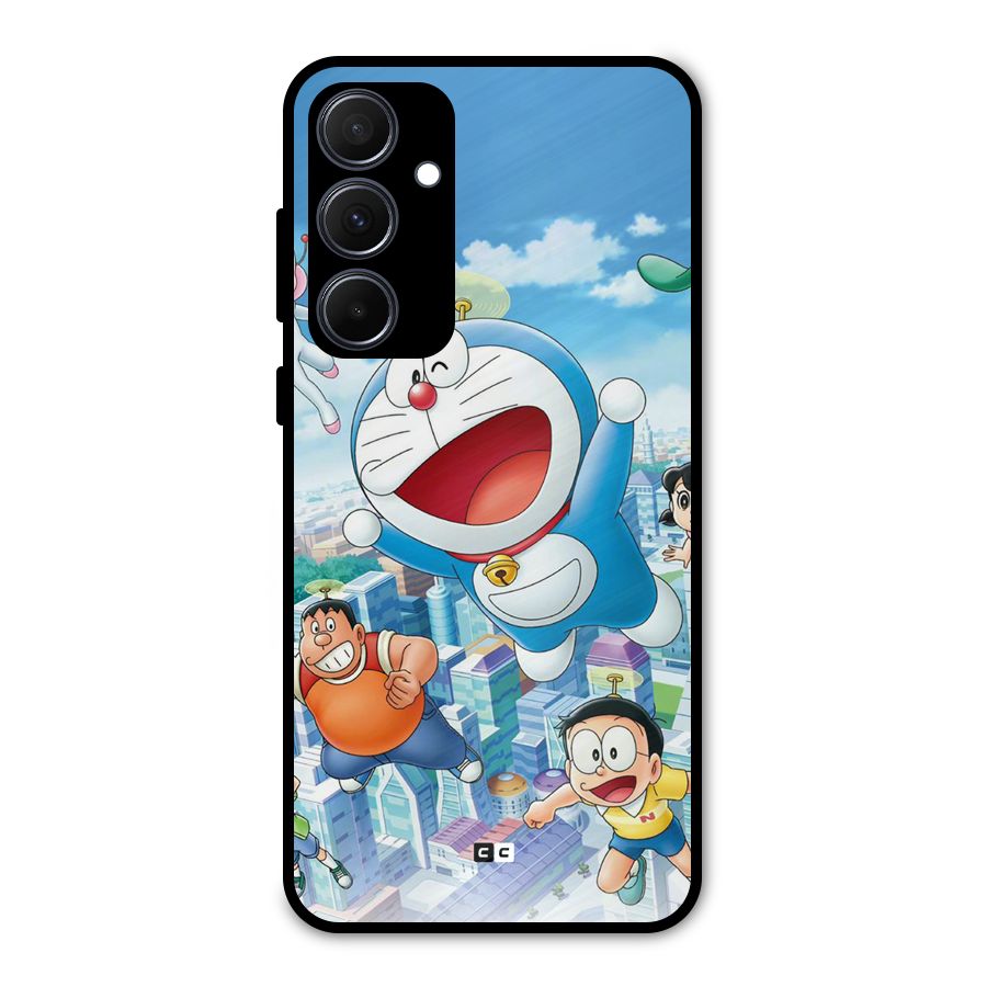 Doremon Flying Metal Back Case for Galaxy A35