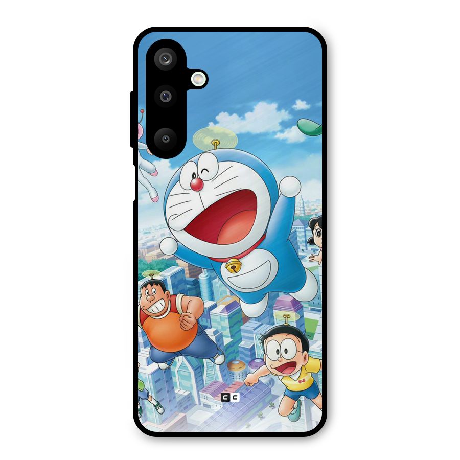 Doremon Flying Metal Back Case for Galaxy M16