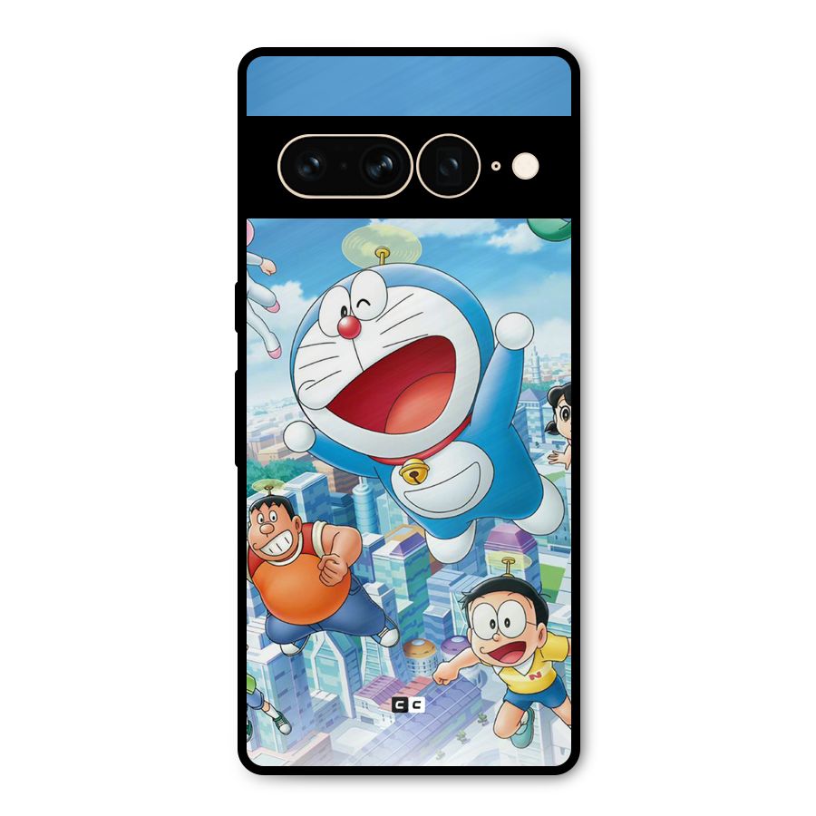 Doremon Flying Metal Back Case for Google Pixel 7 Pro