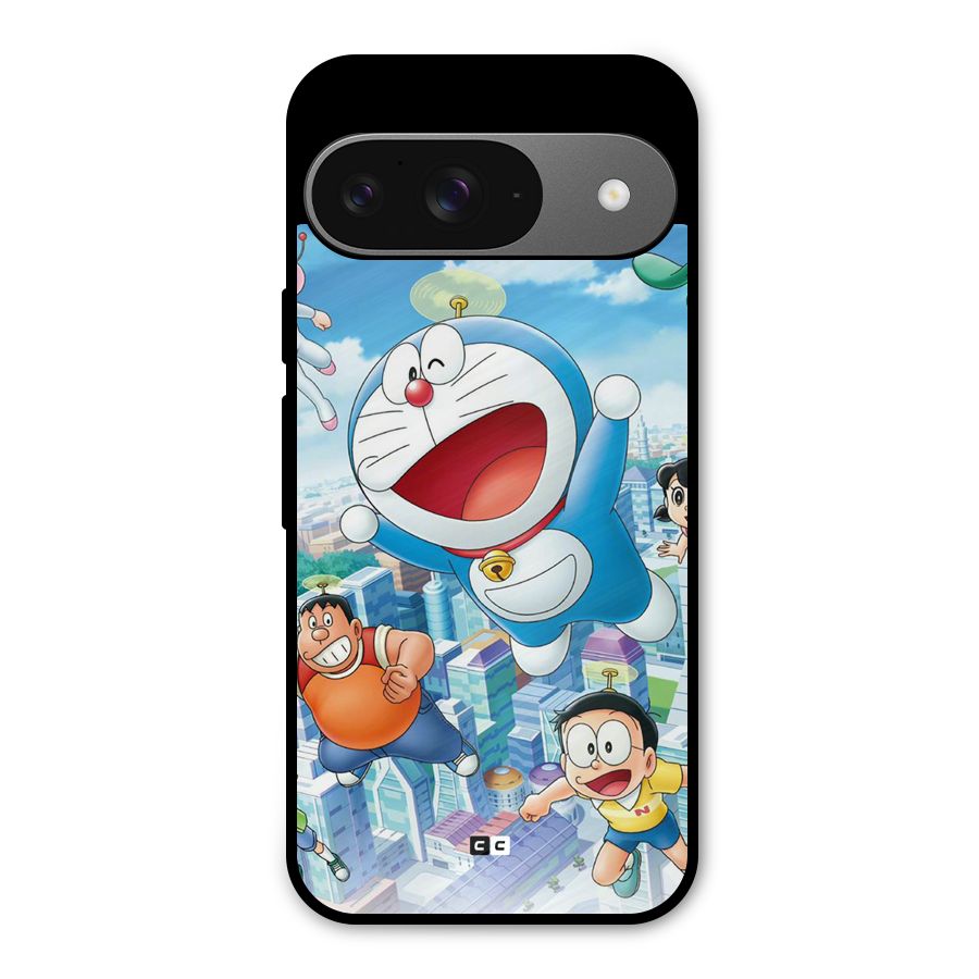 Doremon Flying Metal Back Case for Google Pixel 9