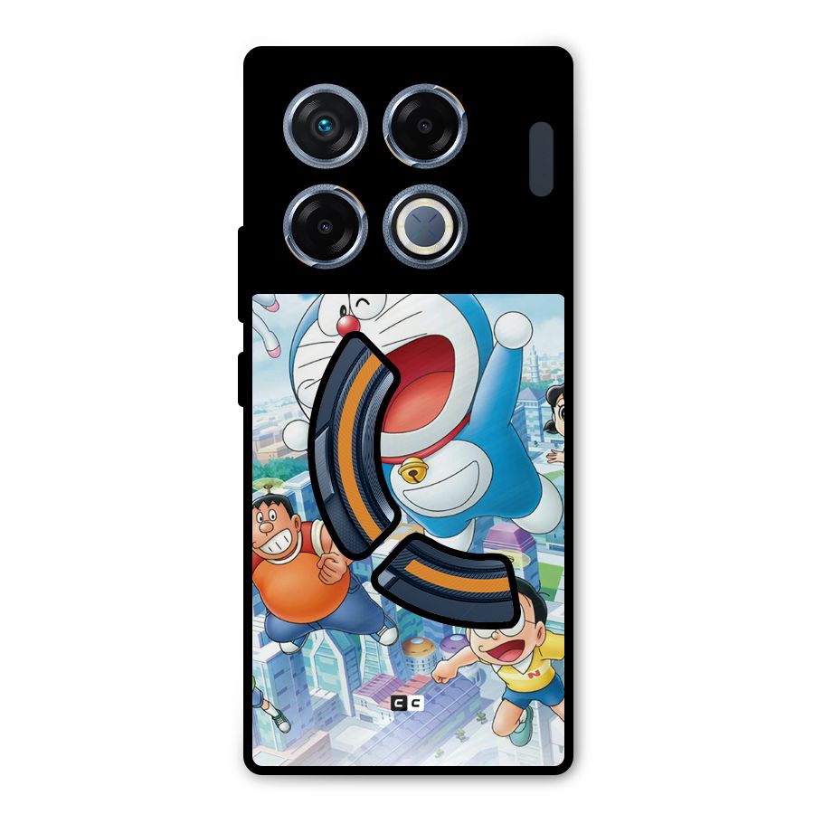 Doremon Flying Metal Back Case for Infinix GT 20 Pro
