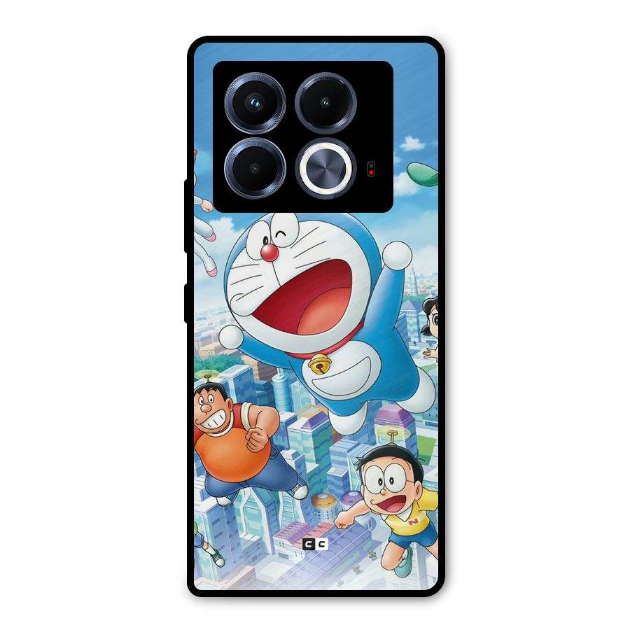 Doremon Flying Metal Back Case for Infinix Note 40 5G