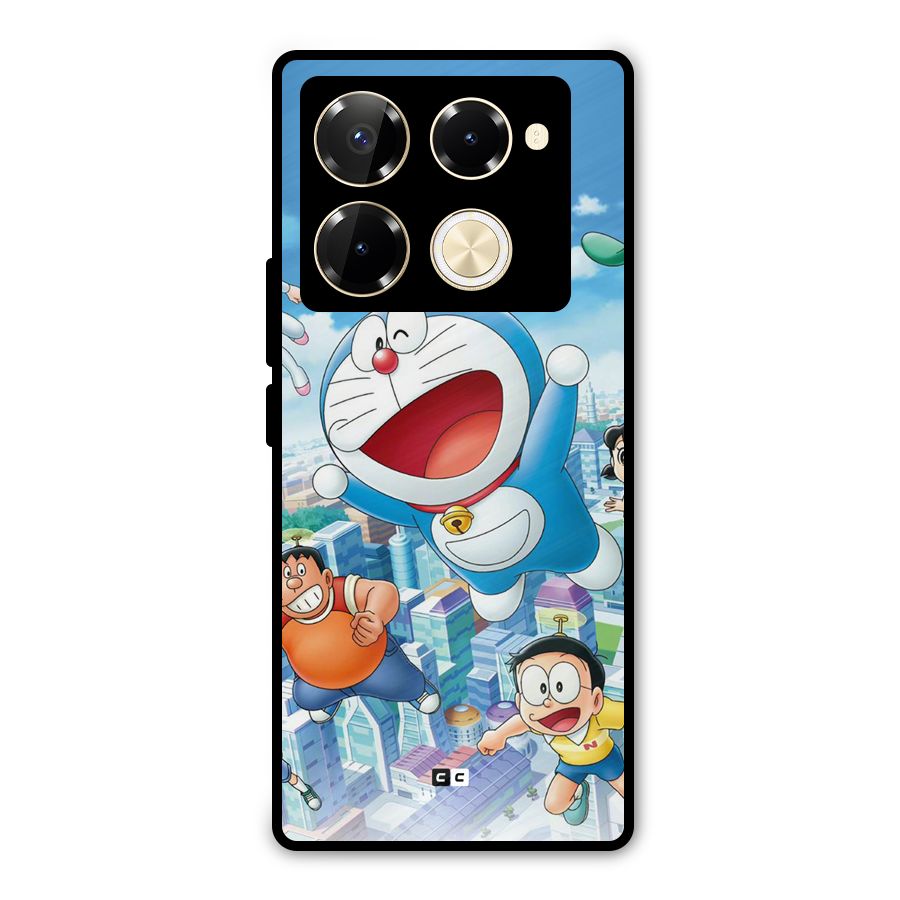 Doremon Flying Metal Back Case for Infinix Note 40 Pro Plus