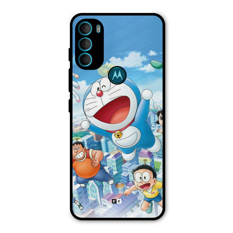 Doremon Flying Metal Back Case for Moto G71 5G