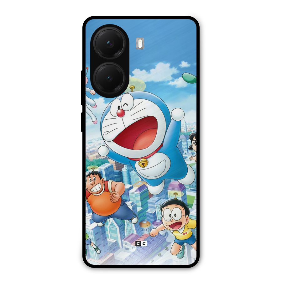 Doremon Flying Metal Back Case for Poco X7 Pro