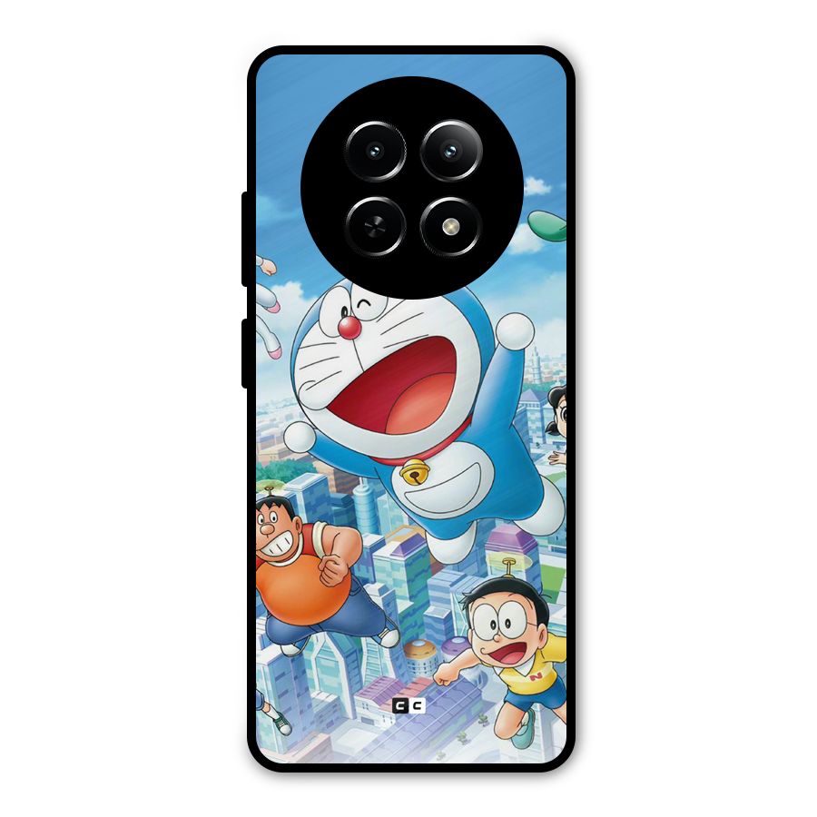 Doremon Flying Metal Back Case for Realme 13