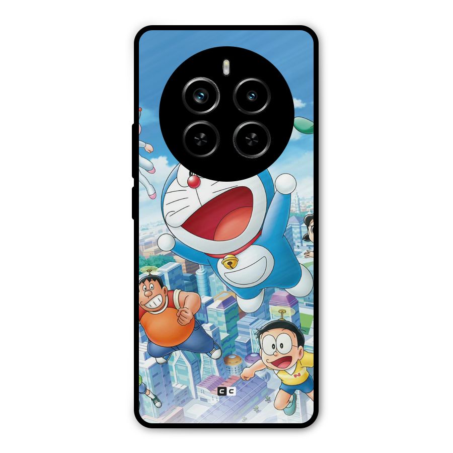 Doremon Flying Metal Back Case for Realme P1 Pro