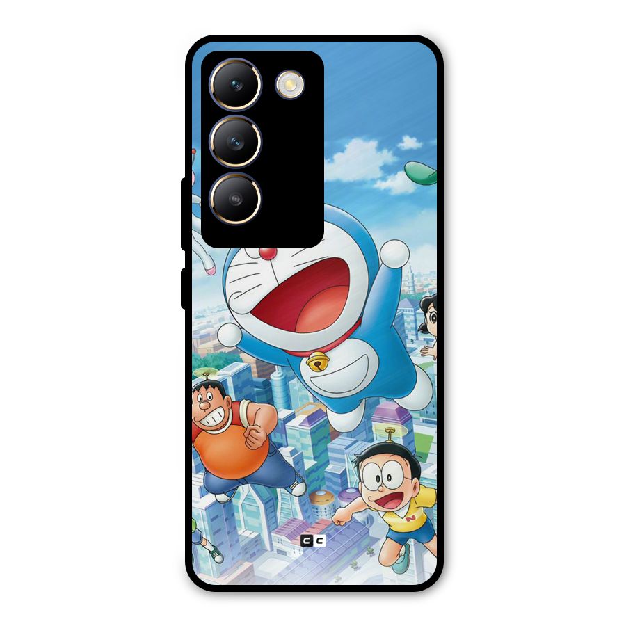 Doremon Flying Metal Back Case for Vivo T3 5G