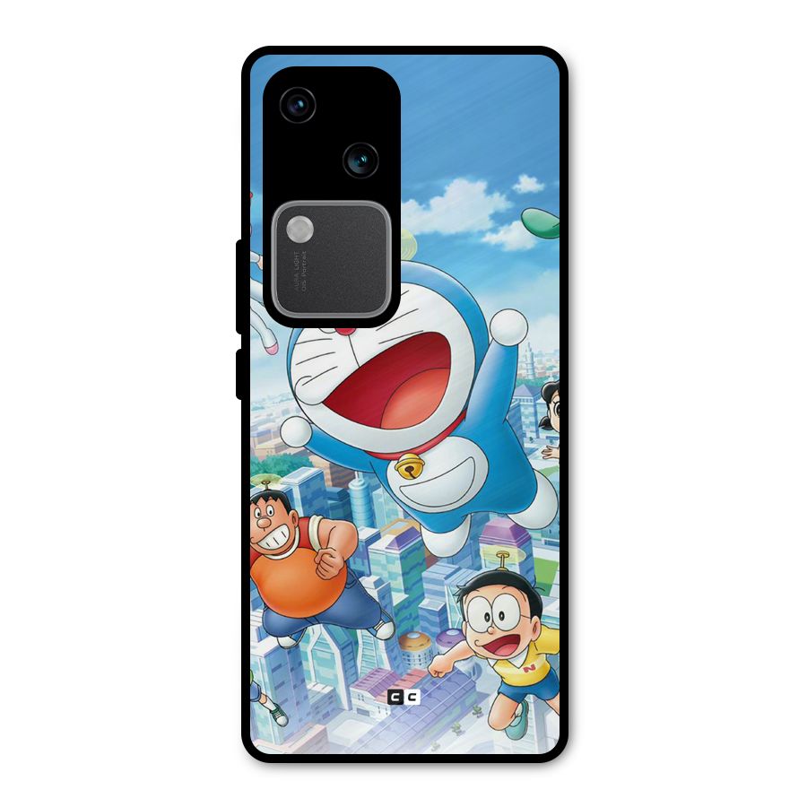 Doremon Flying Metal Back Case for Vivo V30