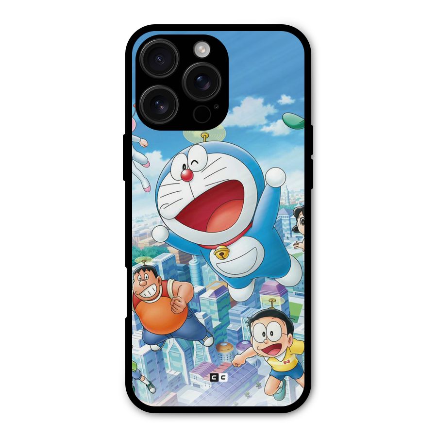 Doremon Flying Metal Back Case for iPhone 16 Pro Max