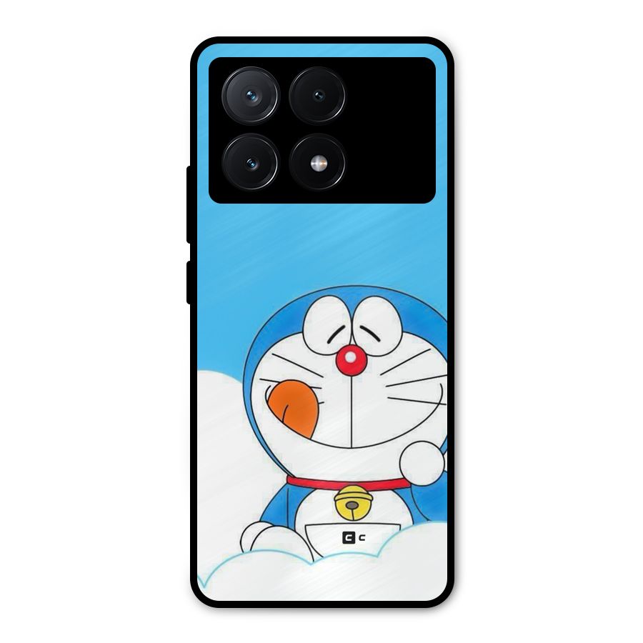 Doremon On Clouds Metal Back Case for Poco X6 Pro