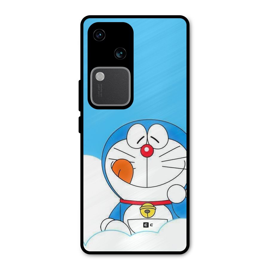 Doremon On Clouds Metal Back Case for Vivo V30