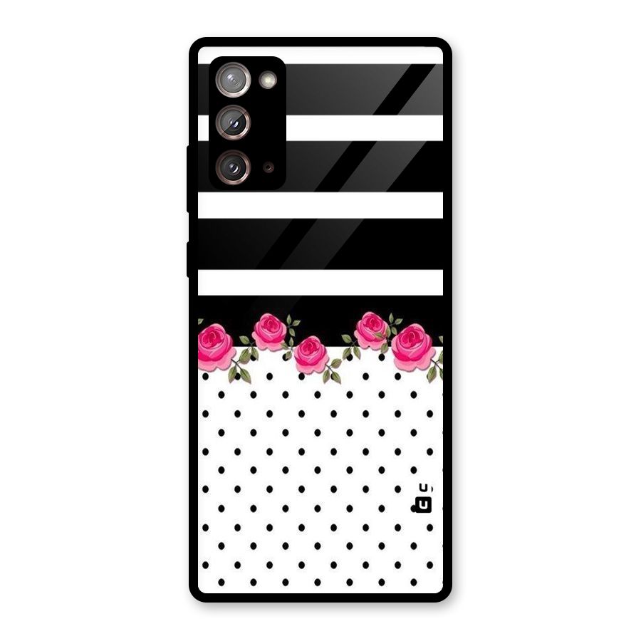 Dots Roses Stripes Glass Back Case for Galaxy Note 20