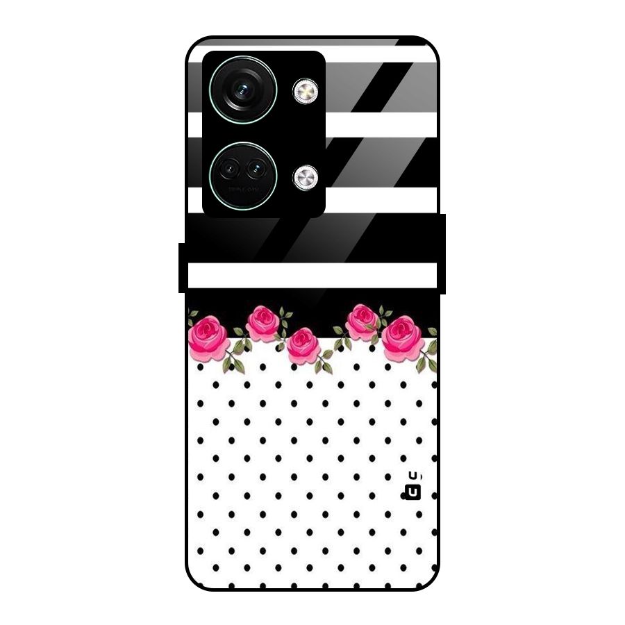Dots Roses Stripes Glass Back Case for Oneplus Nord 3