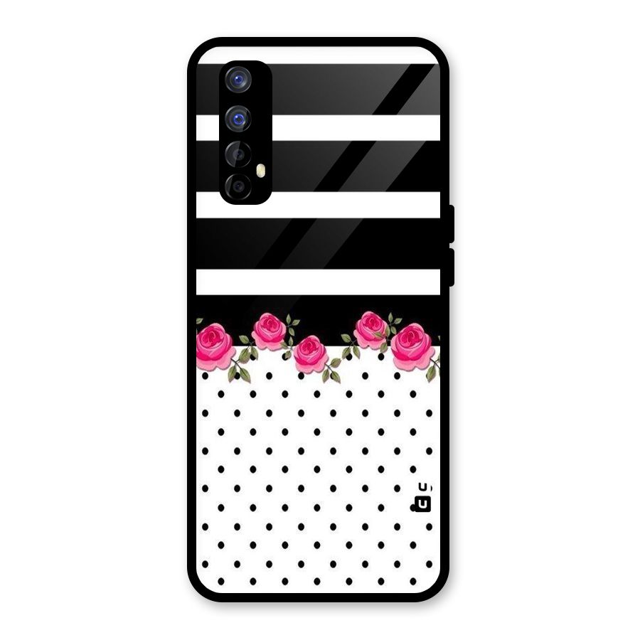 Dots Roses Stripes Glass Back Case for Realme 7