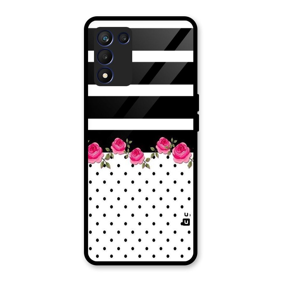 Dots Roses Stripes Glass Back Case for Realme 9 5G Speed